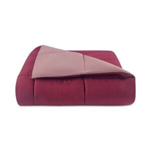 Martha Stewart Down Alternative Solid Reversible Comforter, King - Burgundy